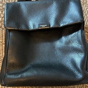 Storksak black leather diaper bag